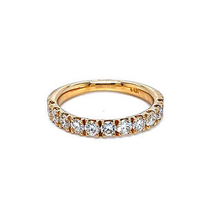 14K Yellow Gold Band with 11 Diamonds